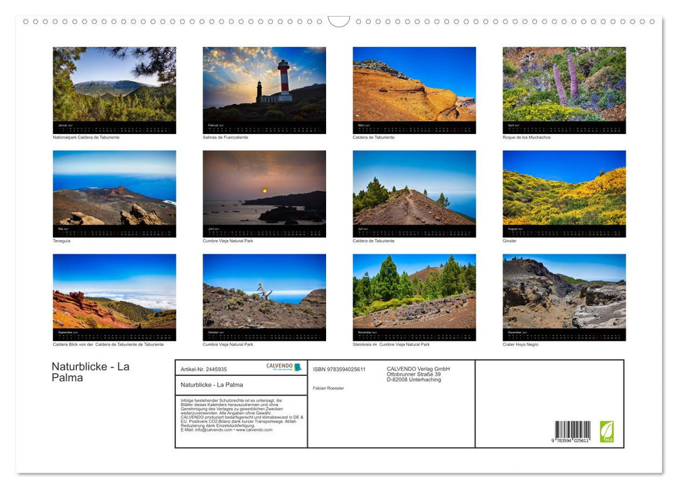 Naturblicke - La Palma (CALVENDO Wandkalender 2027)