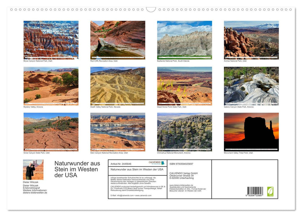 Naturwunder aus Stein im Westen der USA (CALVENDO Wandkalender 2027)