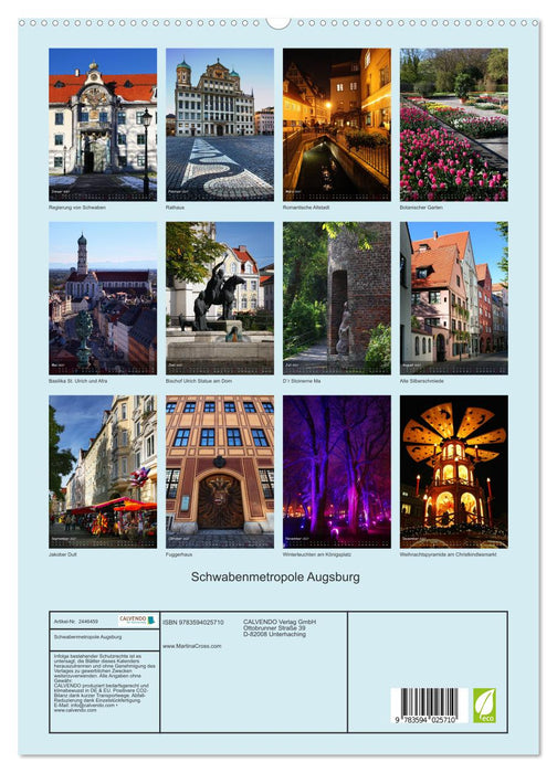 Schwabenmetropole Augsburg (CALVENDO Premium Wandkalender 2027)