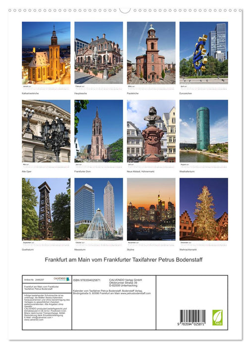 Frankfurt am Main vom Frankfurter Taxifahrer Petrus Bodenstaff (CALVENDO Premium Wandkalender 2027)
