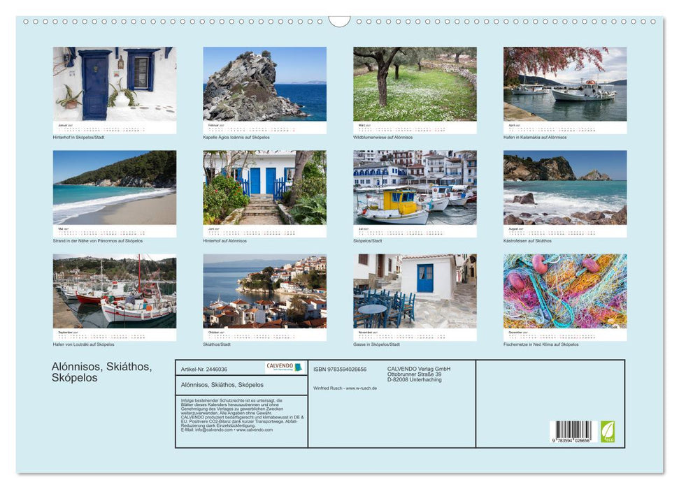 Alónnisos, Skiáthos, Skópelos (CALVENDO Wandkalender 2027)