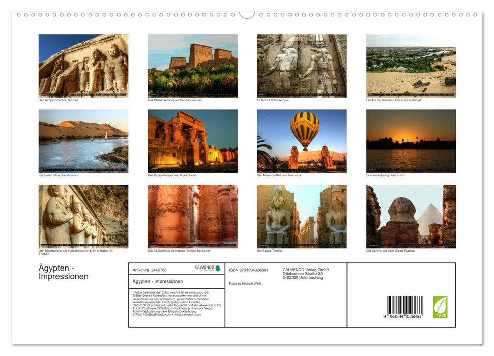 Ägypten - Impressionen (CALVENDO Premium Wandkalender 2027)