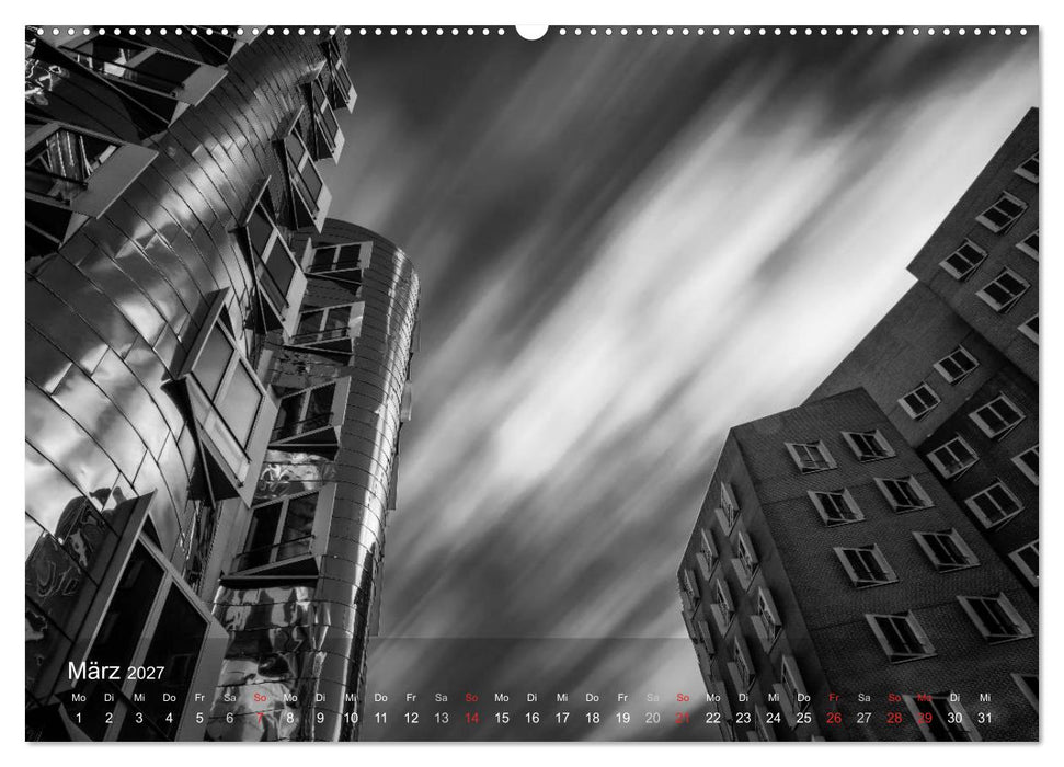 Düsseldorf Ansichten in Schwarz-Weiß (CALVENDO Wandkalender 2027)