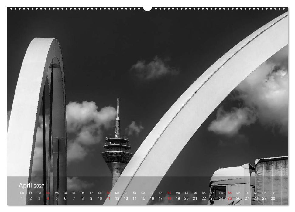 Düsseldorf Ansichten in Schwarz-Weiß (CALVENDO Wandkalender 2027)