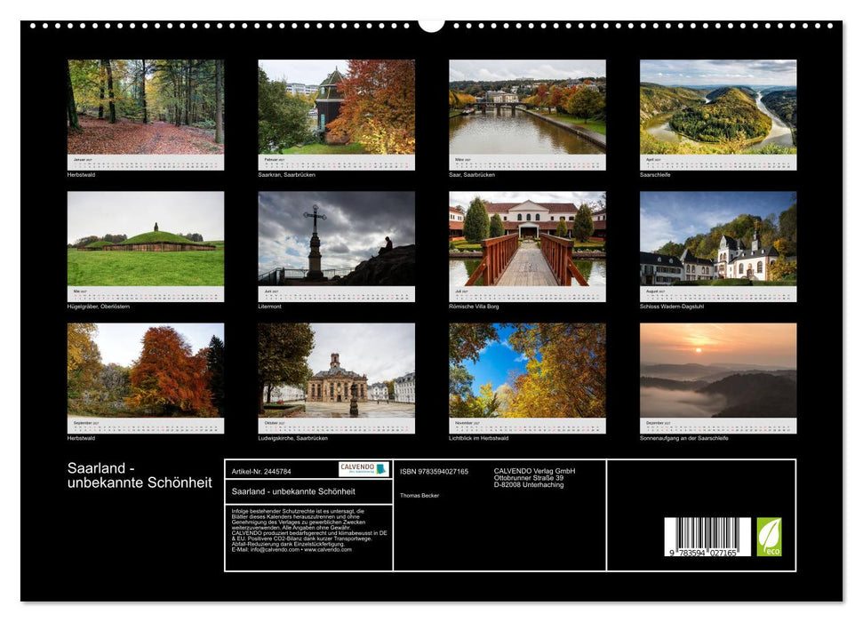 Saarland - unbekannte Schönheit (CALVENDO Premium Wandkalender 2027)