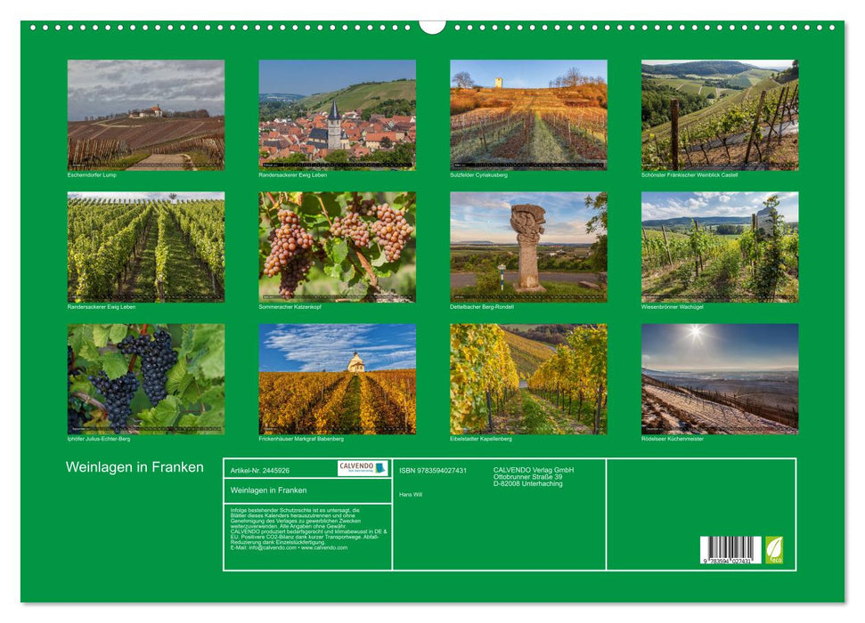 Weinlagen in Franken (CALVENDO Wandkalender 2027)