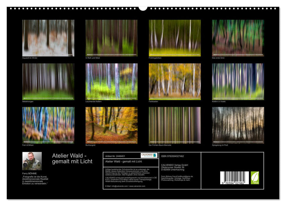 Atelier Wald - gemalt mit Licht (CALVENDO Premium Wandkalender 2027)