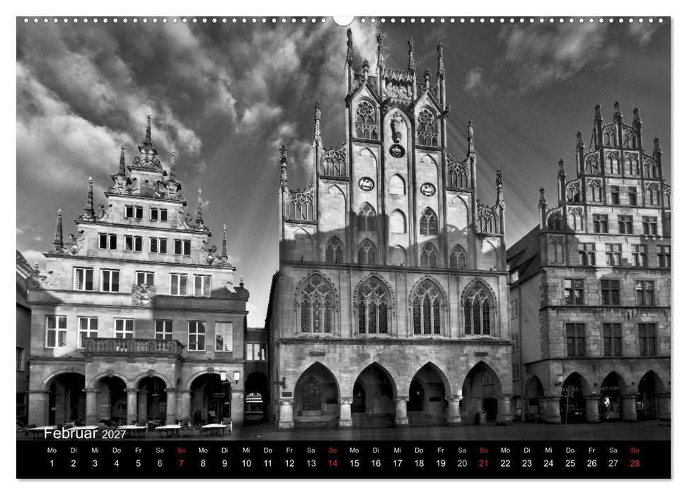 Münster in schwarz-weiß gesehen (CALVENDO Wandkalender 2027)