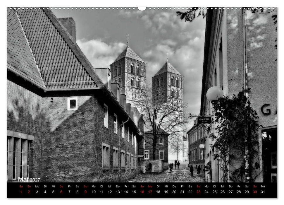 Münster in schwarz-weiß gesehen (CALVENDO Wandkalender 2027)