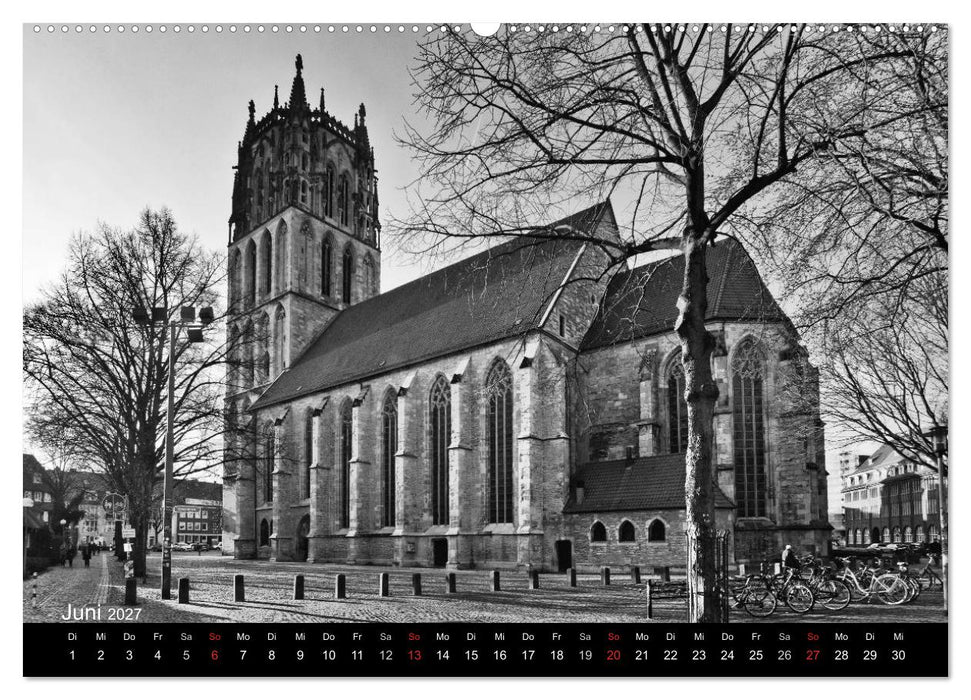 Münster in schwarz-weiß gesehen (CALVENDO Wandkalender 2027)