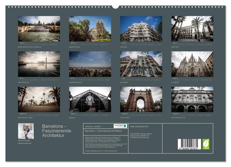 Barcelona - Faszinierende Architektur (CALVENDO Premium Wandkalender 2027)
