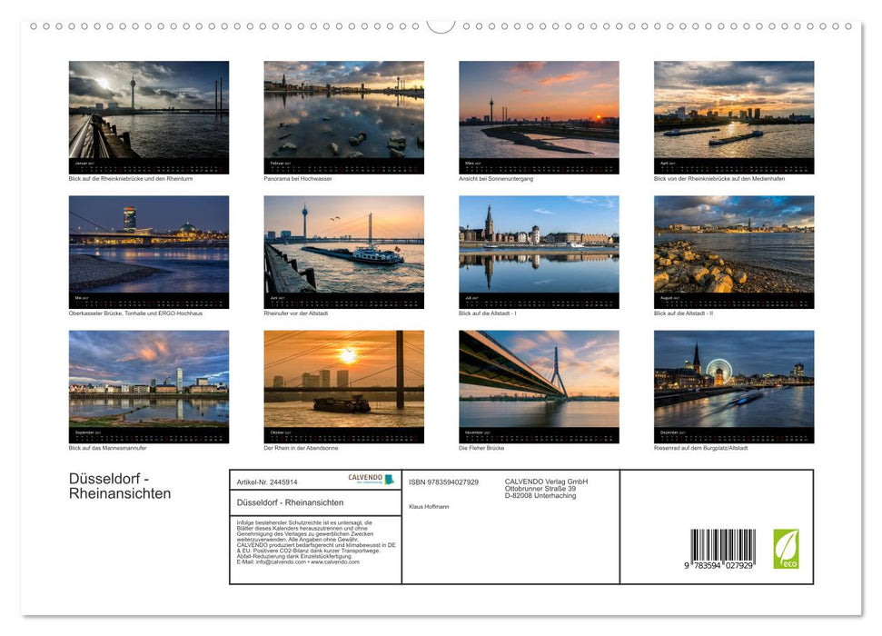 Düsseldorf - Rheinansichten (CALVENDO Premium Wandkalender 2027)
