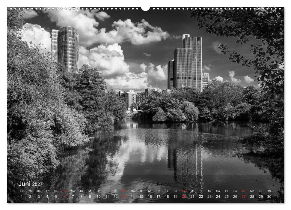 Düsseldorf Ansichten in Schwarz-Weiß (CALVENDO Premium Wandkalender 2027)