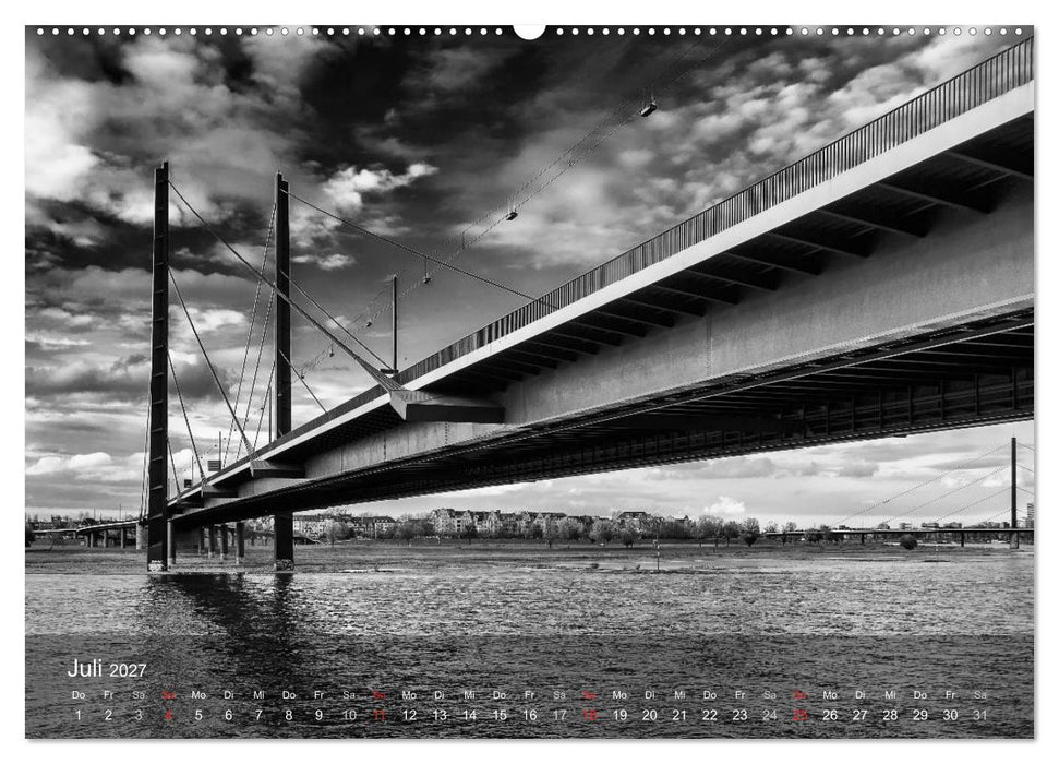 Düsseldorf Ansichten in Schwarz-Weiß (CALVENDO Premium Wandkalender 2027)