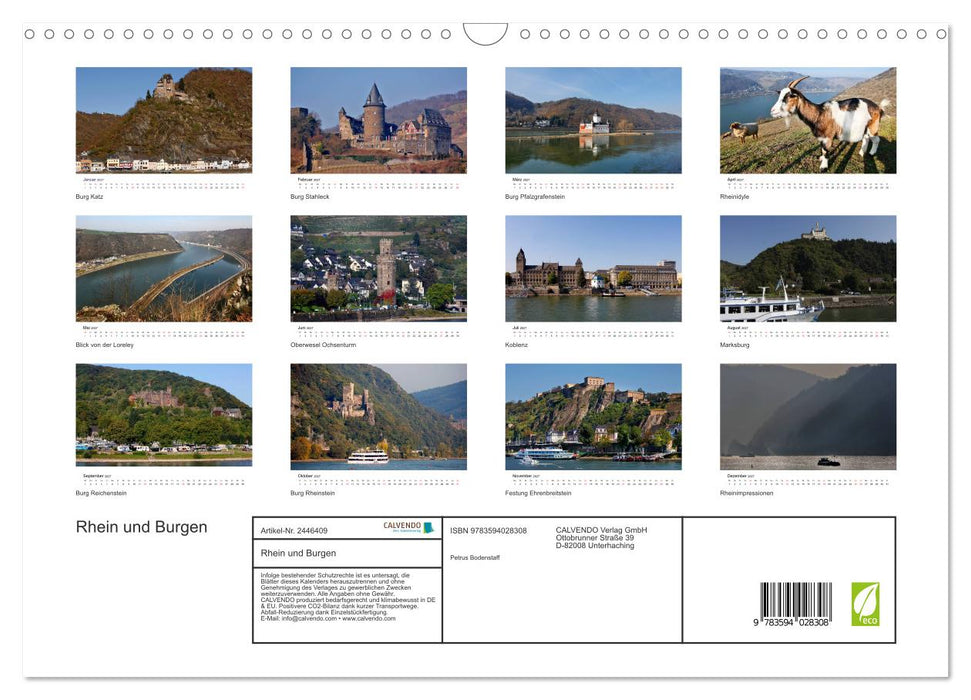Rhein und Burgen (CALVENDO Wandkalender 2027)