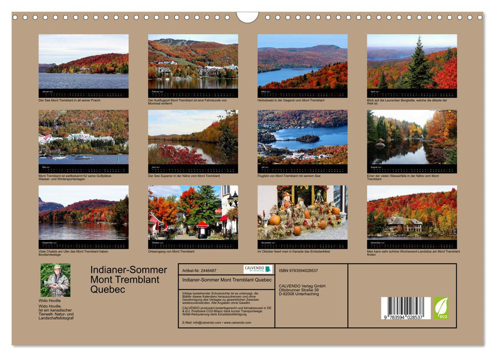 Indianer-Sommer Mont Tremblant Quebec (CALVENDO Wandkalender 2027)