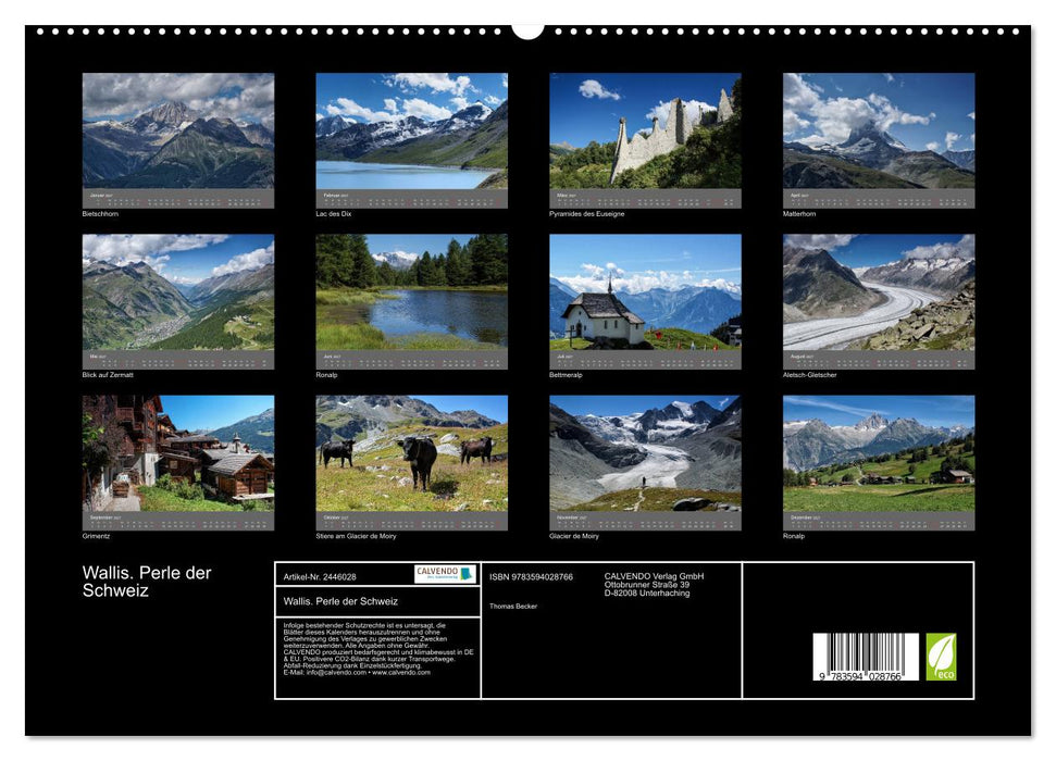 Wallis. Perle der Schweiz (CALVENDO Premium Wandkalender 2027)