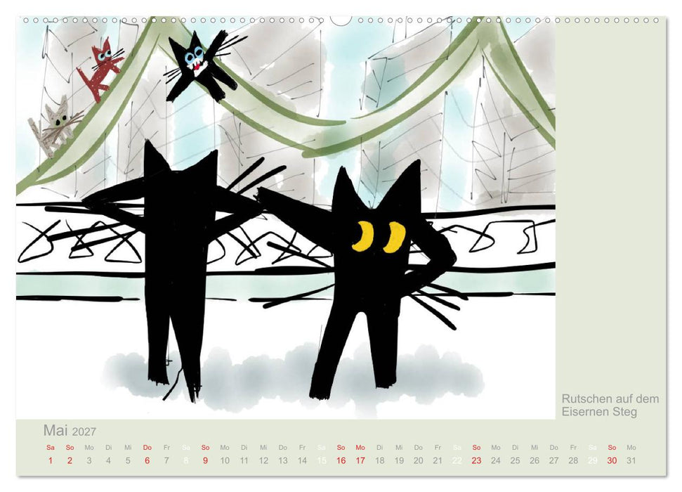 Frau Kami Katze entdeckt Frankfurt am Main (CALVENDO Wandkalender 2027)