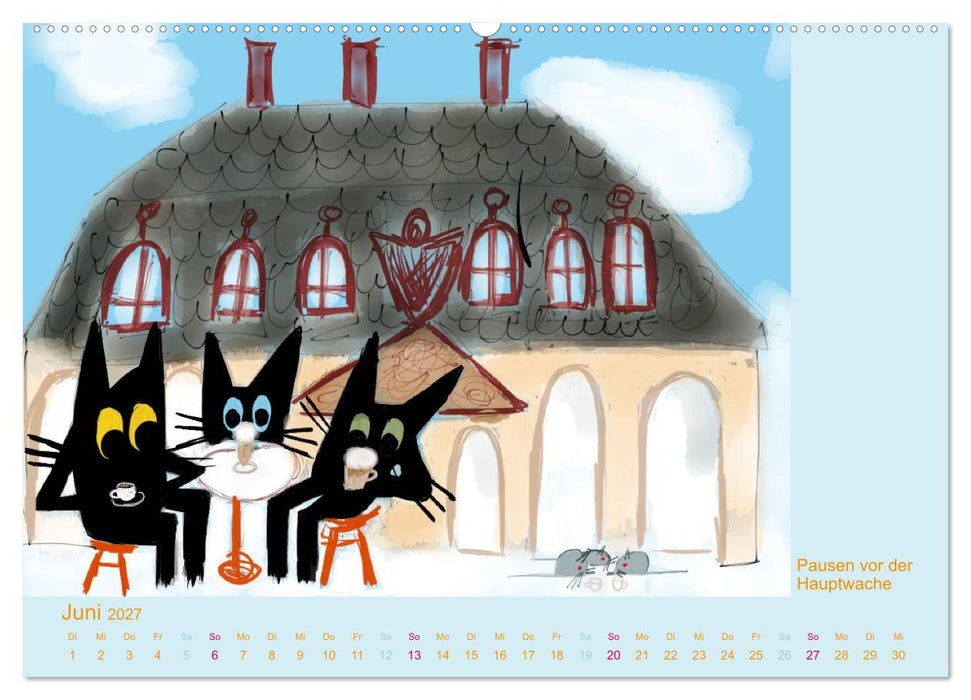 Frau Kami Katze entdeckt Frankfurt am Main (CALVENDO Premium Wandkalender 2027)