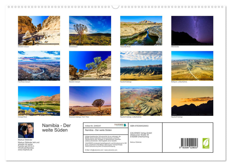 Namibia - Der weite Süden (CALVENDO Premium Wandkalender 2027)