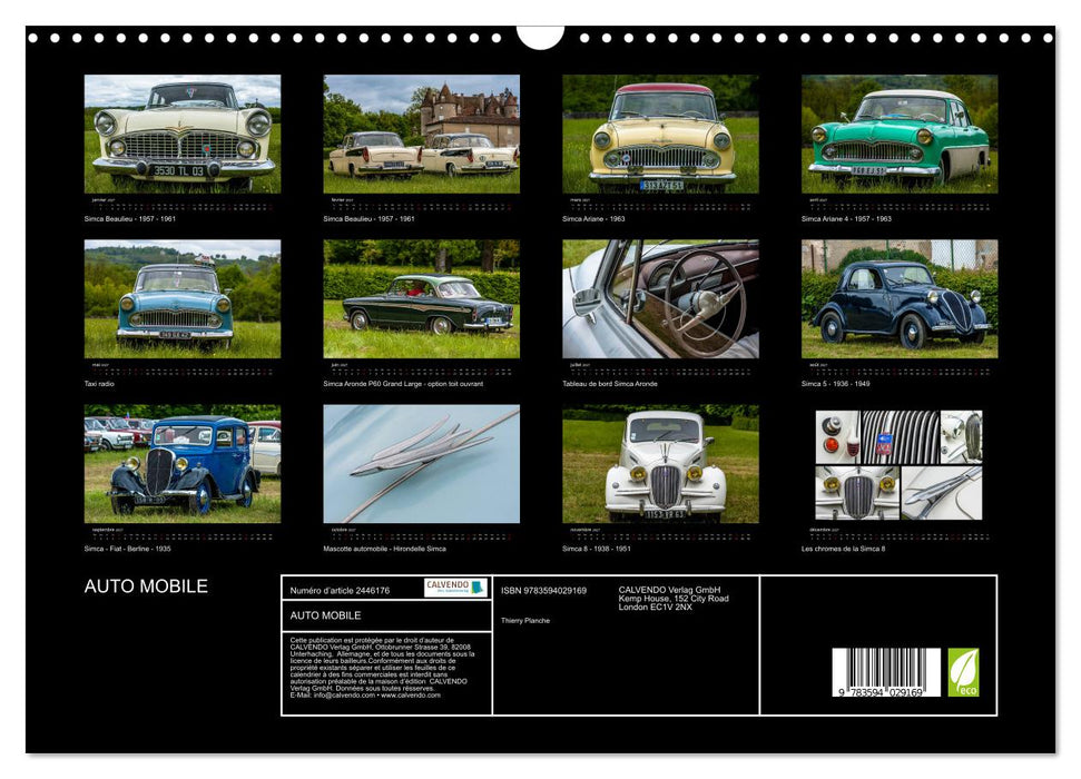 AUTO MOBILE (CALVENDO Calendrier mensuel 2027)
