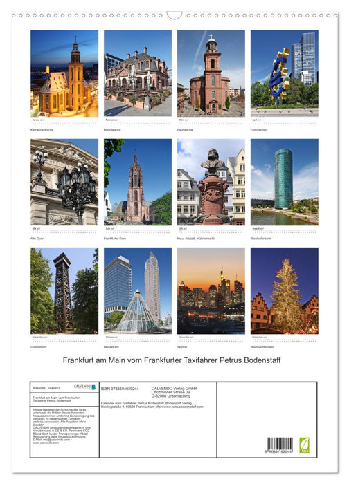 Frankfurt am Main vom Frankfurter Taxifahrer Petrus Bodenstaff (CALVENDO Wandkalender 2027)