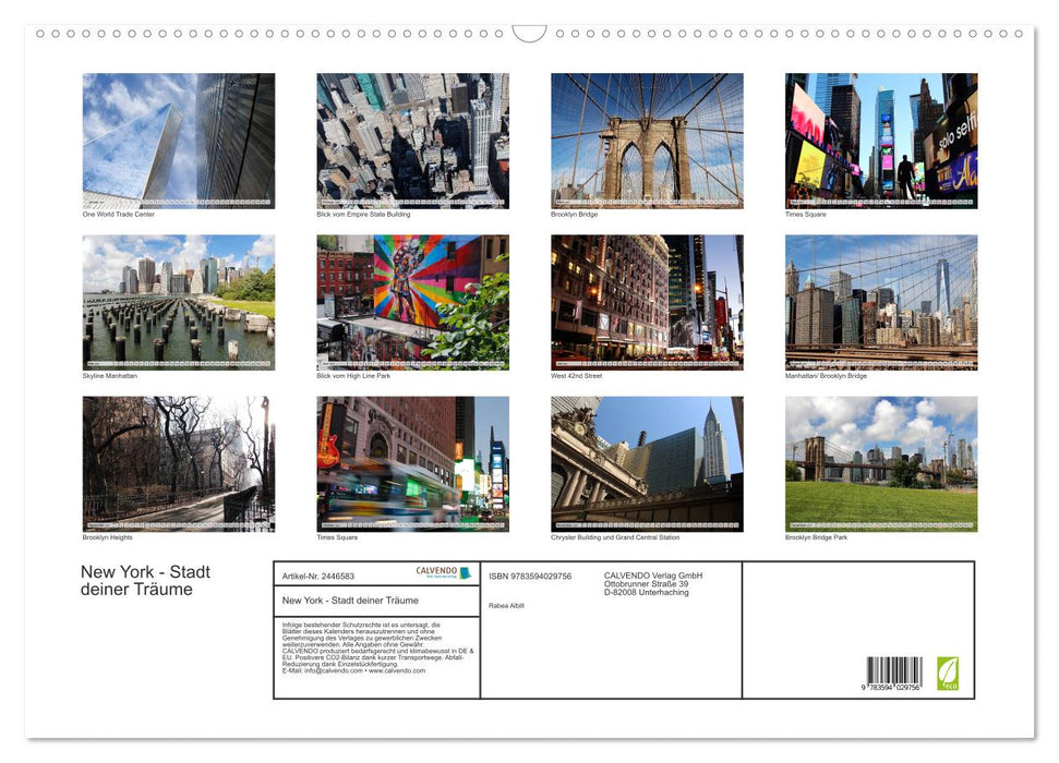 New York - Stadt deiner Träume (CALVENDO Wandkalender 2027)