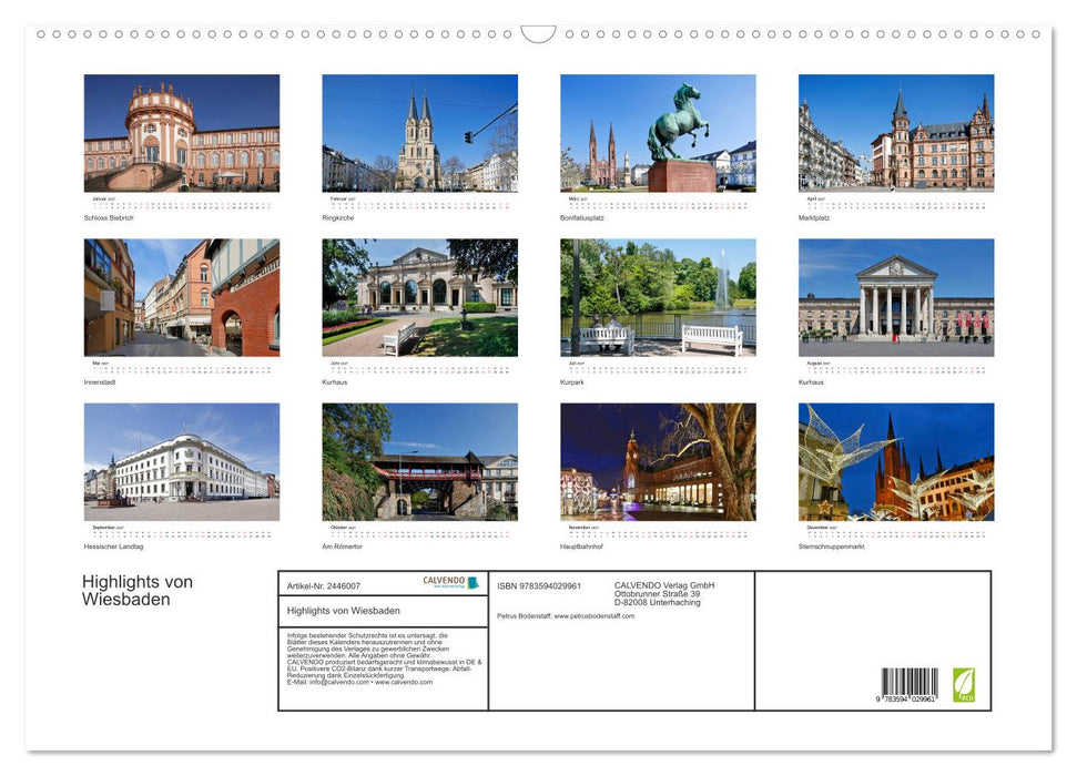 Highlights von Wiesbaden (CALVENDO Wandkalender 2027)