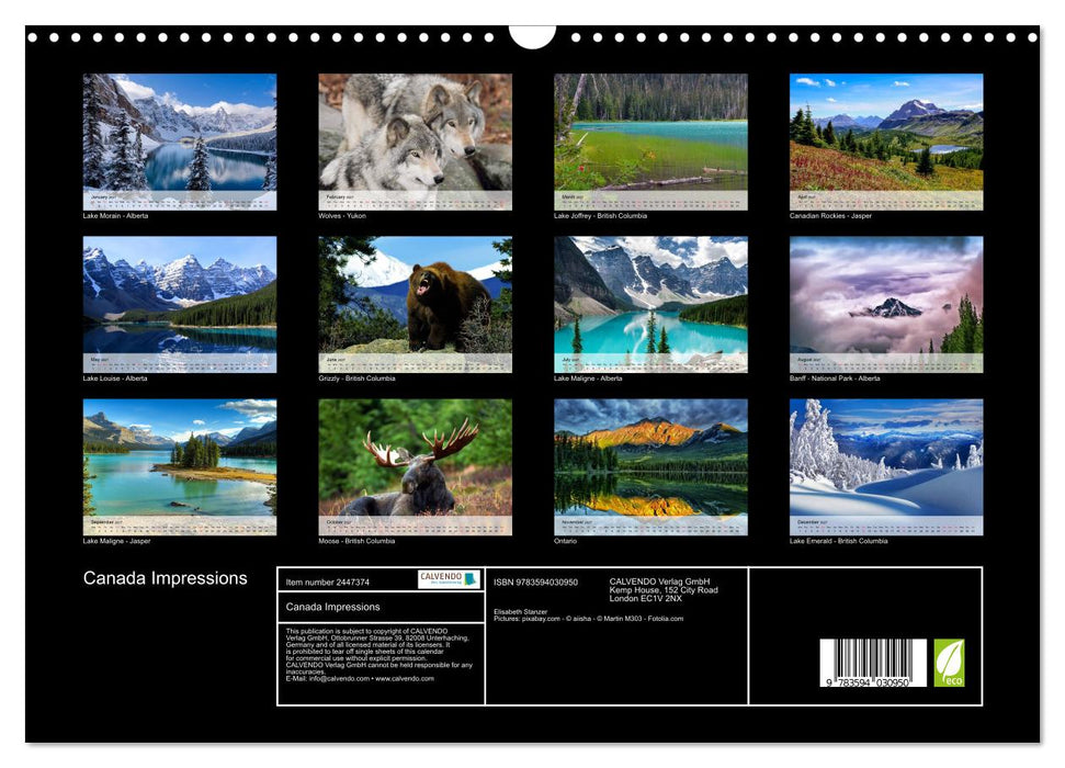 Canada Impressions (CALVENDO Monthly Calendar 2027)