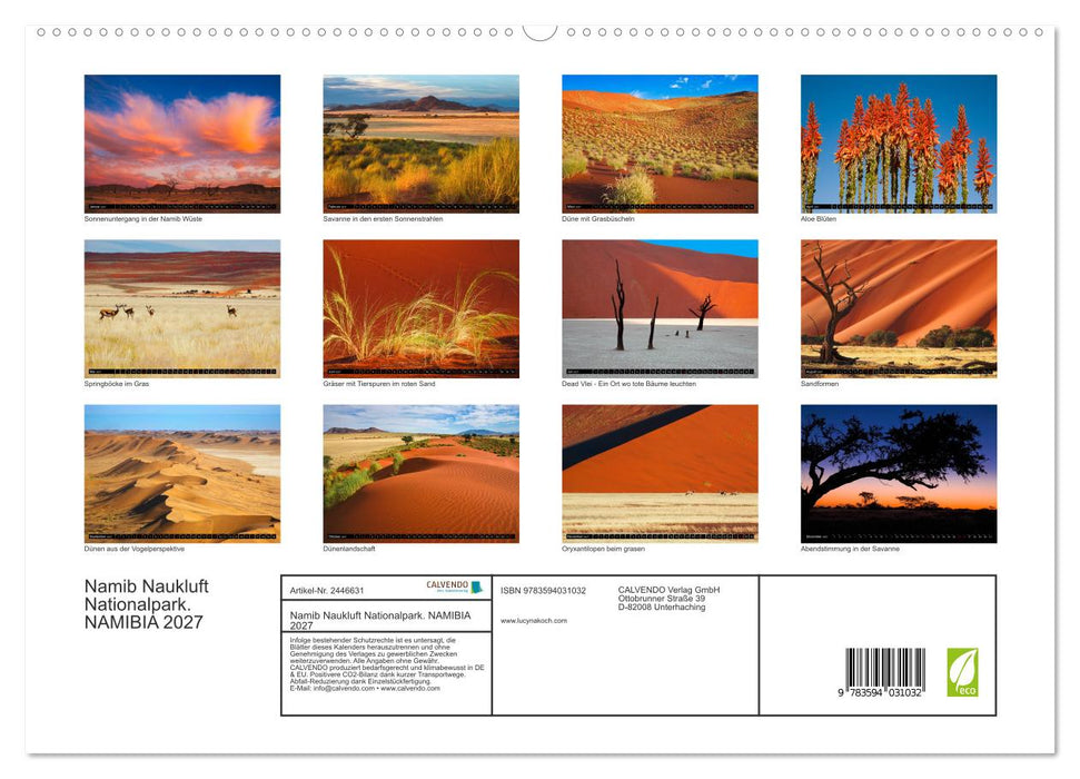 Namib Naukluft Nationalpark. NAMIBIA 2027 (CALVENDO Premium Wandkalender 2027)