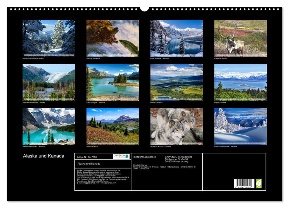 Alaska und Kanada (CALVENDO Wandkalender 2027)