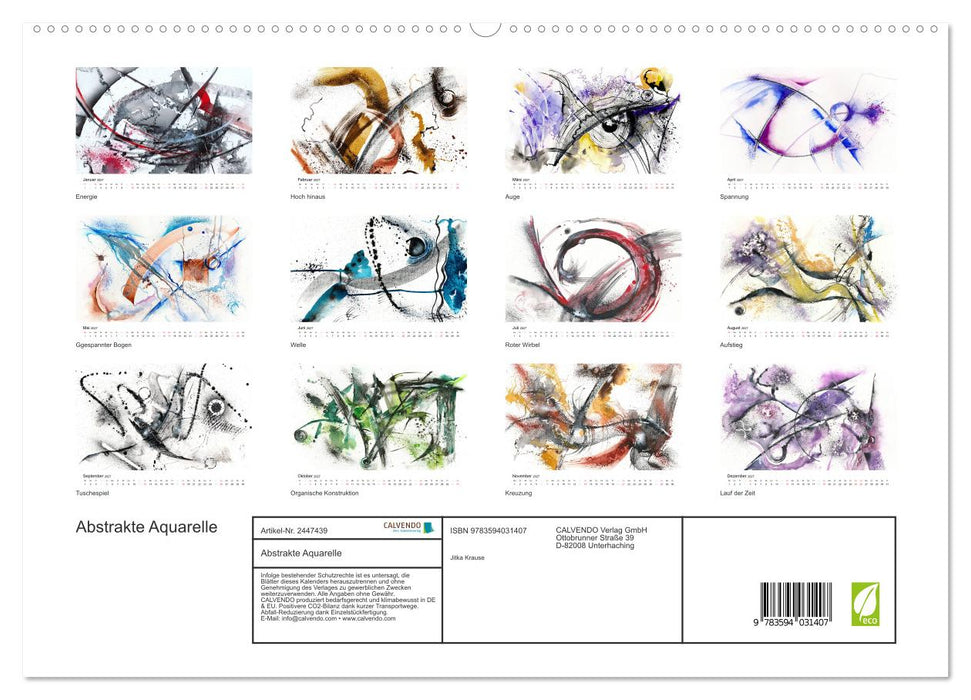 Abstrakte Aquarelle (CALVENDO Premium Wandkalender 2027)