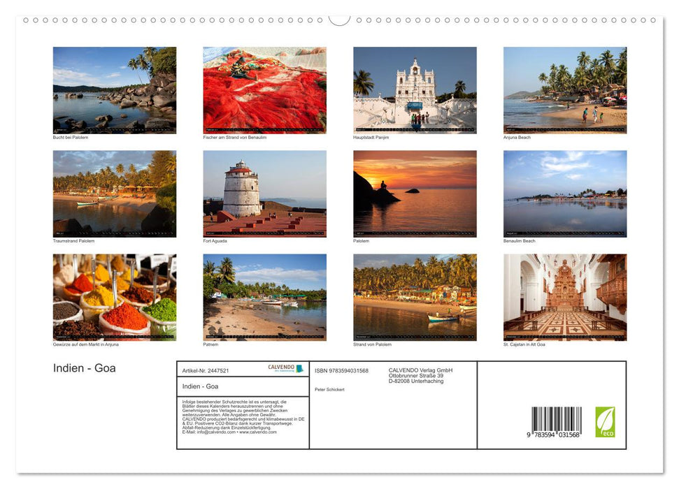 Indien - Goa (CALVENDO Premium Wandkalender 2027)
