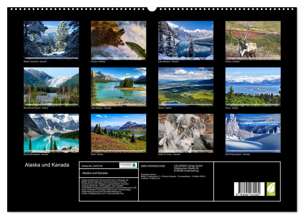 Alaska und Kanada (CALVENDO Premium Wandkalender 2027)