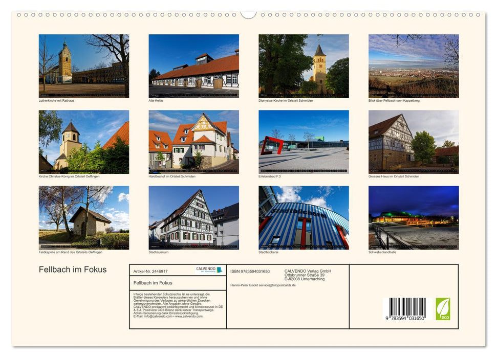 Fellbach im Fokus (CALVENDO Premium Wandkalender 2027)