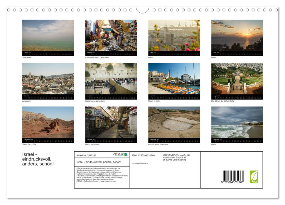 Israel - eindrucksvoll, anders, schön! (CALVENDO Wandkalender 2027)