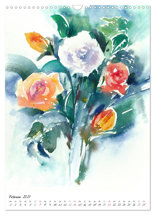 Blütenaquarelle (CALVENDO Wandkalender 2027)