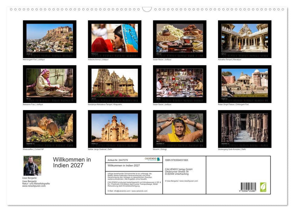 Willkommen in Indien 2027 (CALVENDO Wandkalender 2027)