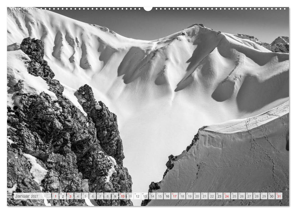 Bergpixels Schwarz-Weiße Gebirgsträume (CALVENDO Wandkalender 2027)