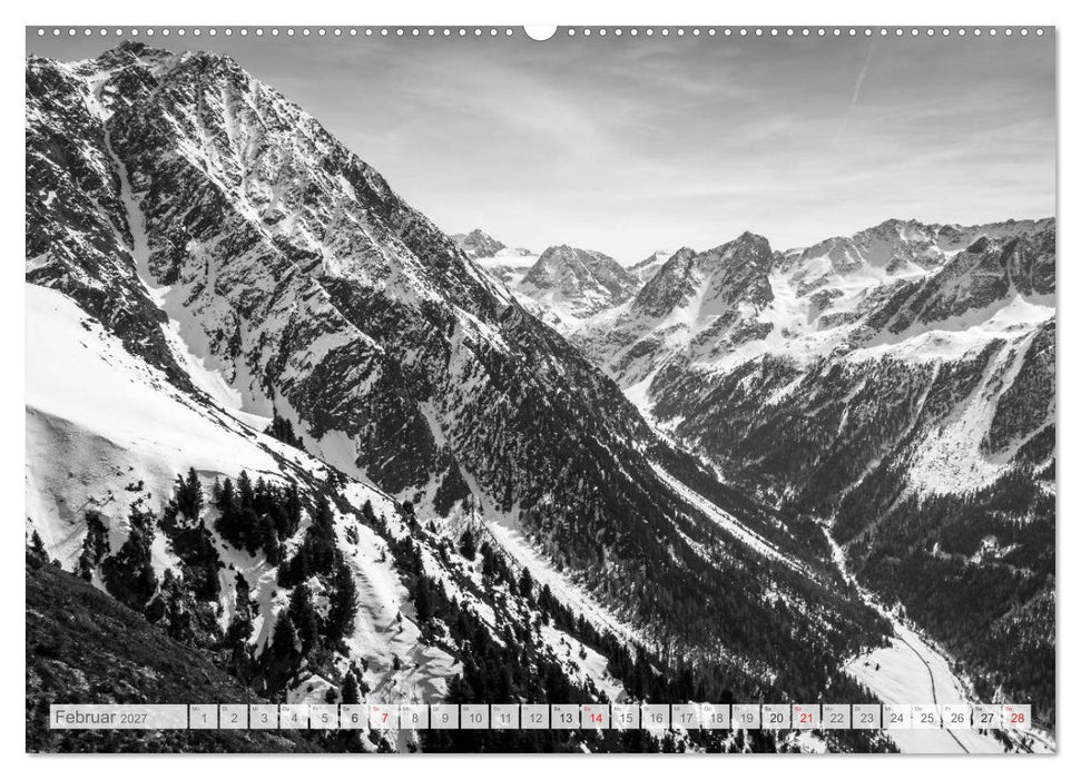 Bergpixels Schwarz-Weiße Gebirgsträume (CALVENDO Wandkalender 2027)