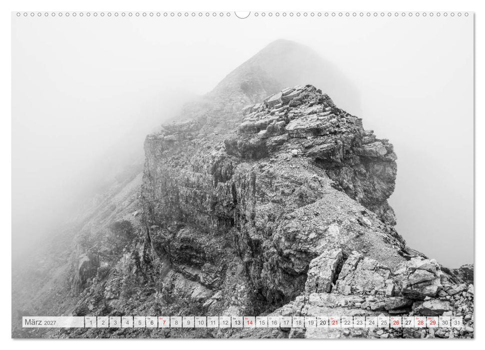 Bergpixels Schwarz-Weiße Gebirgsträume (CALVENDO Wandkalender 2027)