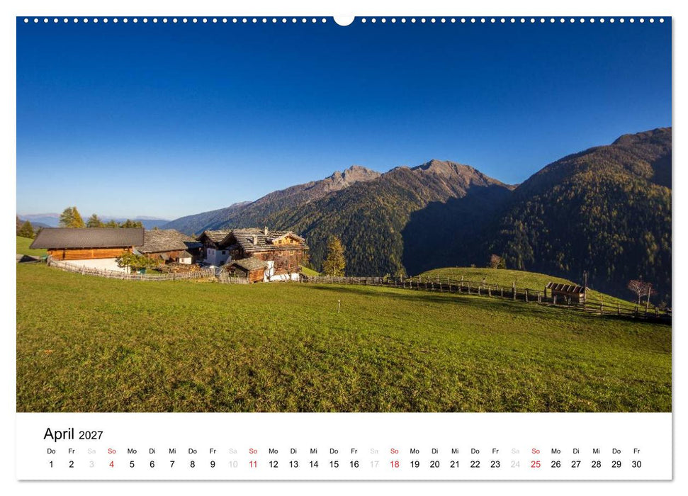 Bergbauernhöfe im Ultental (CALVENDO Premium Wandkalender 2027)