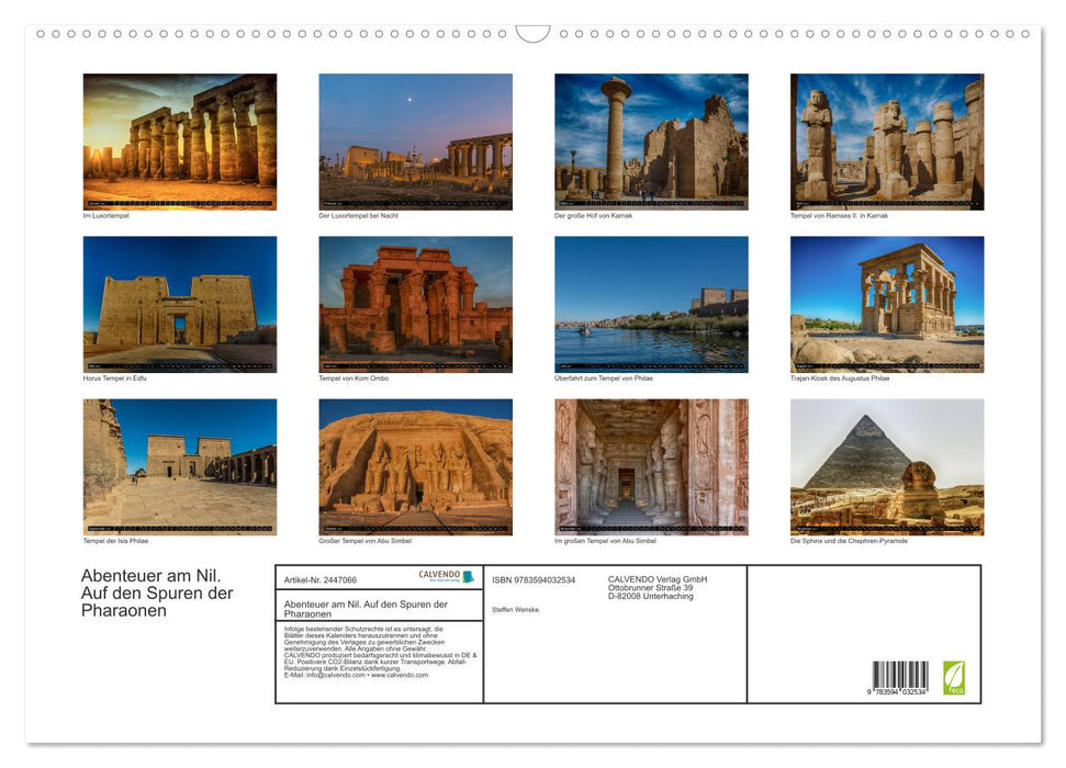 Abenteuer am Nil. Auf den Spuren der Pharaonen (CALVENDO Wandkalender 2027)