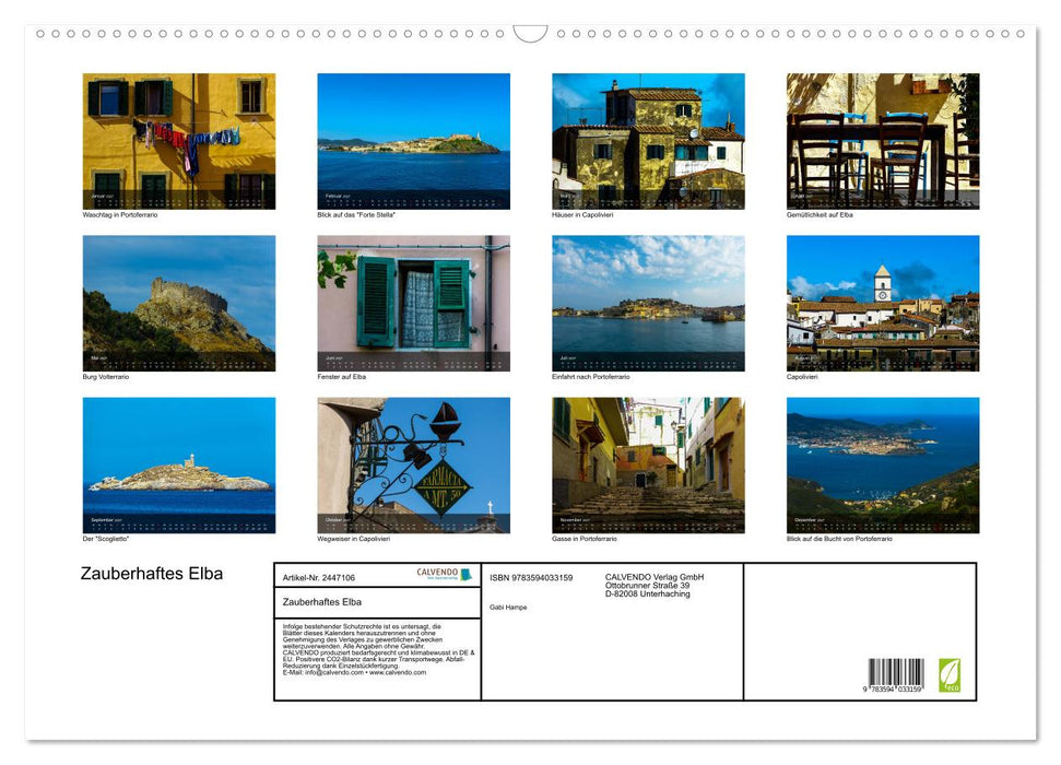 Zauberhaftes Elba (CALVENDO Wandkalender 2027)