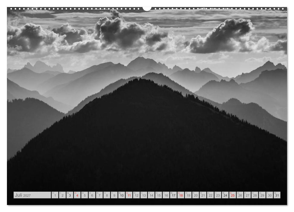 Bergpixels Schwarz-Weiße Gebirgsträume (CALVENDO Premium Wandkalender 2027)