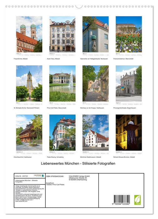 Liebenswertes München - Stilisierte Fotografien (CALVENDO Premium Wandkalender 2027)