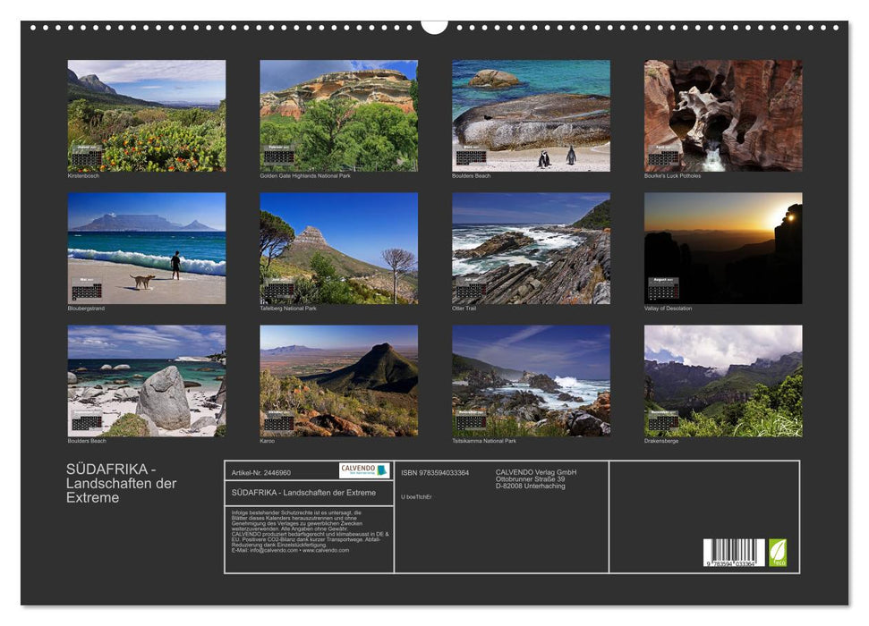 SÜDAFRIKA - Landschaften der Extreme (CALVENDO Wandkalender 2027)