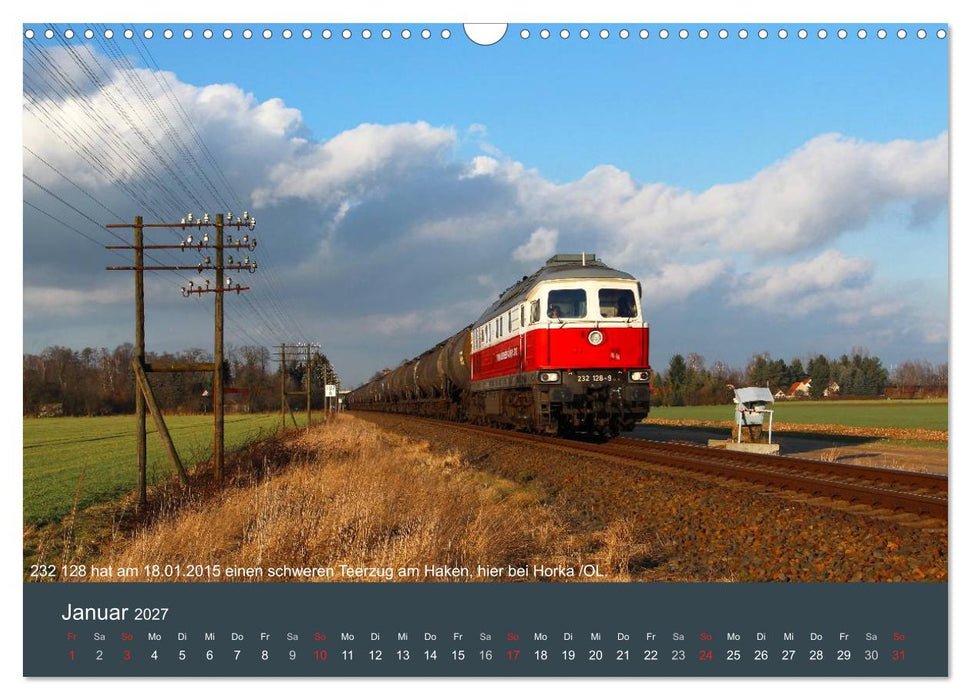 Mit Diesellokomotiven quer durch die Lausitz - 2027 (CALVENDO Wandkalender 2027)