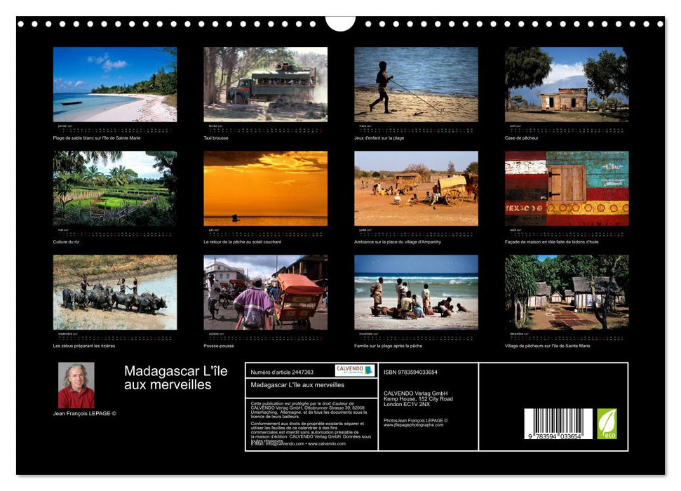 Madagascar L'île aux merveilles (CALVENDO Calendrier mensuel 2027)