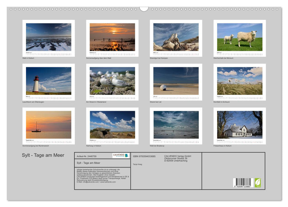 Sylt - Tage am Meer (CALVENDO Wandkalender 2027)